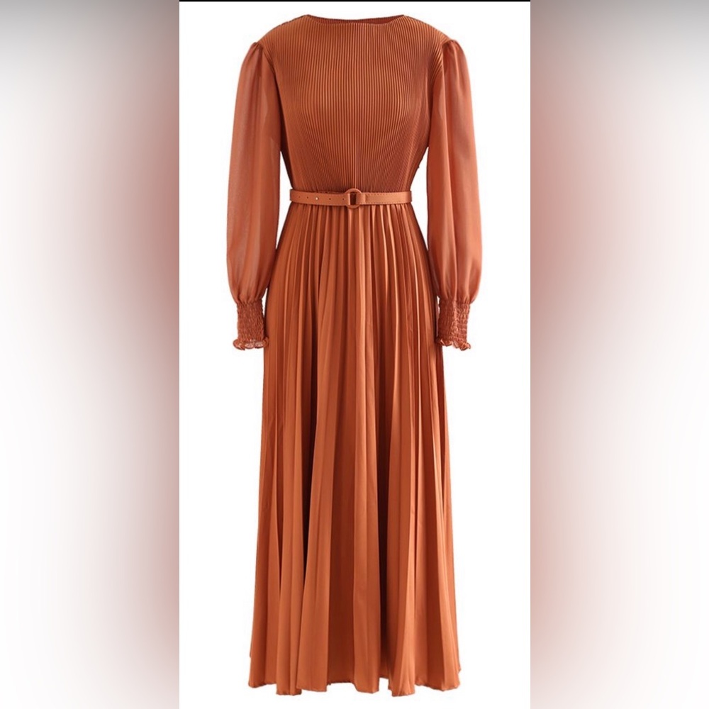Elegant Rust Maxi Dress